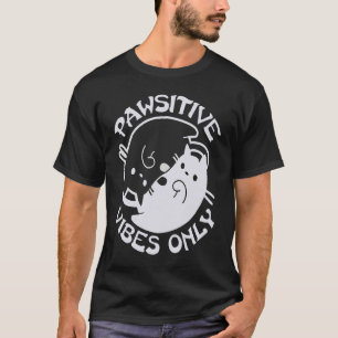 Stay PAWSITIVE VIBES ONLY Cat Yin Yang Namaste Yog T-Shirt
