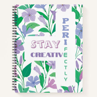 Stay Peri-fectly Creative Periwinkle Floral Notebook