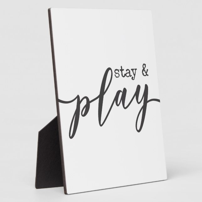 Stay & Play Kid's Playroom Sign  Plaque (Side)