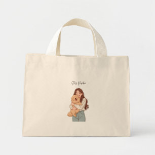 Stay Positive Aesthetic Dog Lover Tote bag