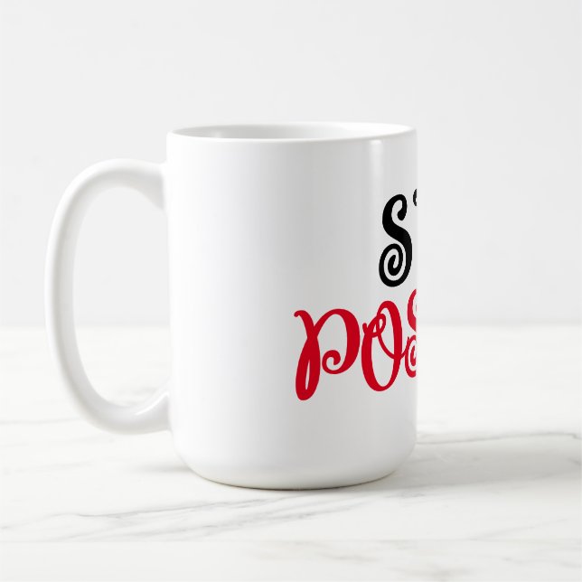 Stay Positive Black & Red Typography Coffee Mug (Left)