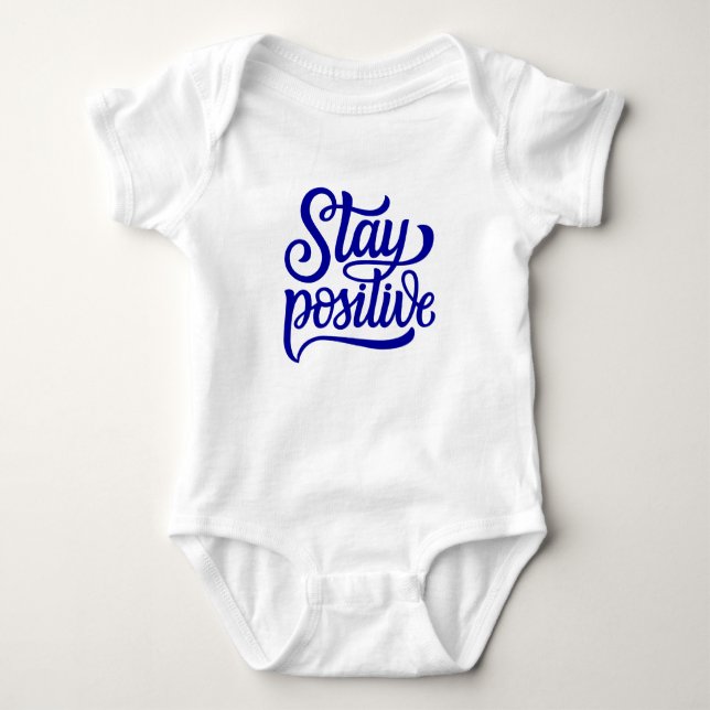 Stay Positive Blue Baby Bodysuit (Front)