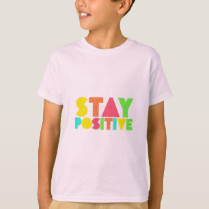 Stay Positive Colourful Retro Gradient Wave Typogr T-Shirt