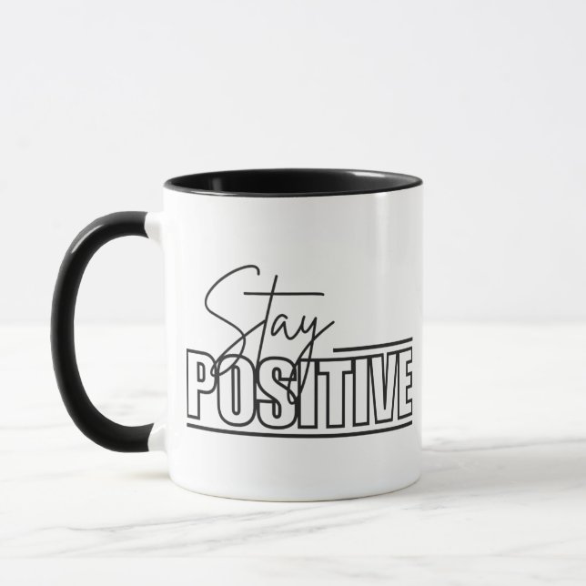 Stay Positive Combo Mug - Coffee Quote Cup (Left)