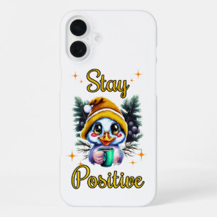 Stay Positive – Cute Dog Coffee Lover iPhone 16 Pl Plus Case