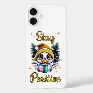 Stay Positive – Cute Dog Coffee Lover iPhone 16 Pl Plus Case