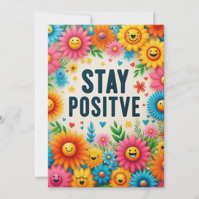 stay positive invitation (Front)