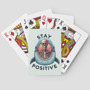 Stay Positive - Skeleton and Whale Playing Cards