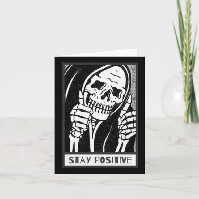Stay Positive Skeleton Sticker Sticker  Card (Front)