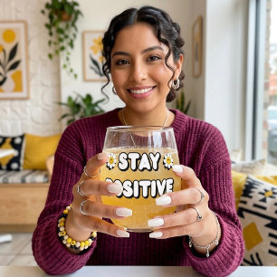 Stay Positive Stemless Wine Glass