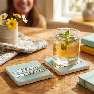 Stay Positive Stone Coaster