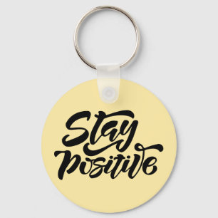 Stay Positive Yellow Key Ring