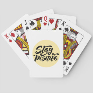 Stay Positive Yellow Playing Cards