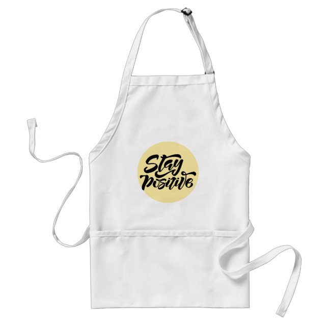 Stay Positive Yellow Standard Apron (Front)
