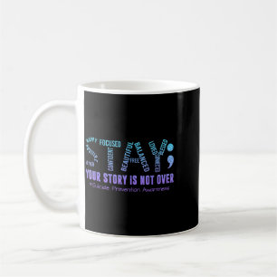 Stay Prevention Awareness Month Teal Purple Ribbon Coffee Mug