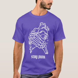 Stay Punk Skeleton Hand Punk Rock Music T-Shirt