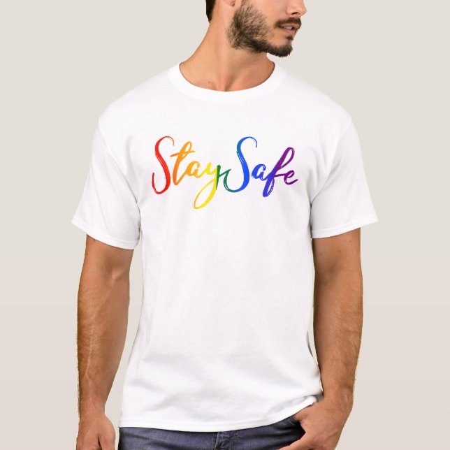 Stay Safe Pride at home Social Distancing 2020 T-Shirt (Front)