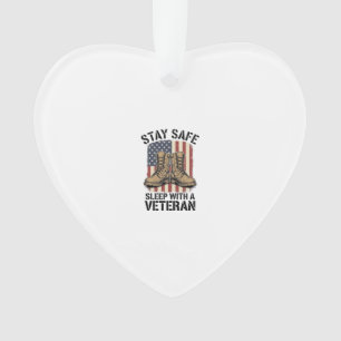Stay Safe Sleep With A Veteran Vintage Boots Shirt Ornament