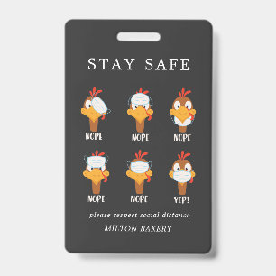 stay safe turkey face mask pandemic monogram ID badge