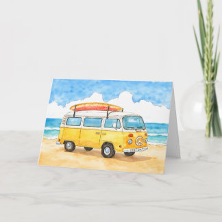 Stay Salty Surfer Van Beach Greeting Card