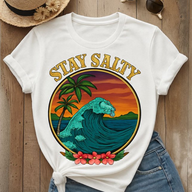 STAY SALTY T shirt Ocean Waves (Creator Uploaded)
