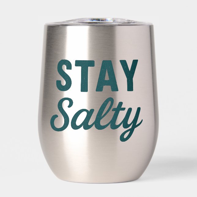 Stay Salty - Teal Blue Coastal Life Graphic Print (Front)