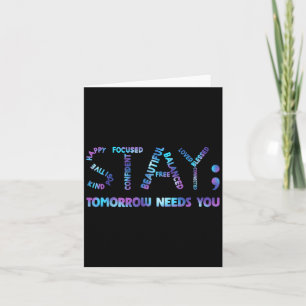 Stay Semicolon Tomorrow With U Suicide Prevention Card