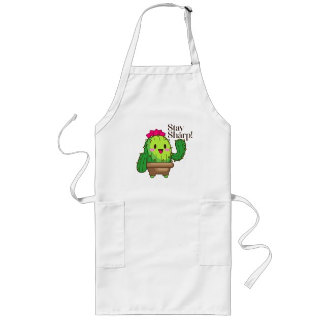 Stay Sharp Apron – Cute Cactus Kitchen Style (Front)