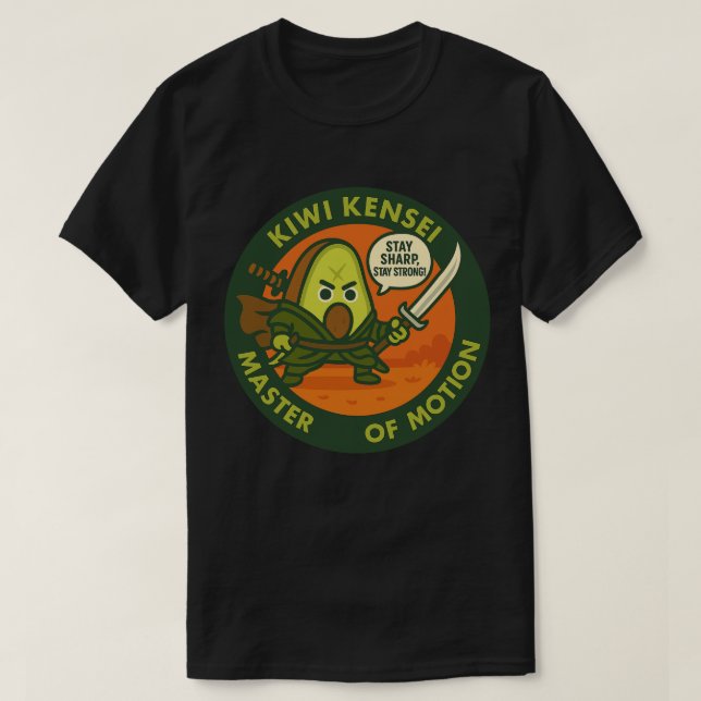 Stay Sharp Stay Strong Samurai Kiwi  T-Shirt (Design Front)