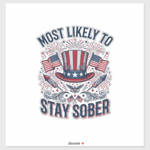 Stay Sober Patriotic Vintage Fireworks Shirt Desig