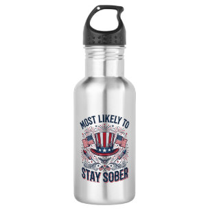 Stay Sober Patriotic Vintage Fireworks Shirt Desig 532 Ml Water Bottle