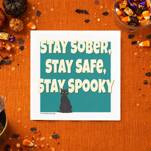 Stay Sober Stay Safe Stay Spooky Sober Halloween Napkin