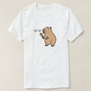 Stay Soft Capybara Illustration animal T-Shirt