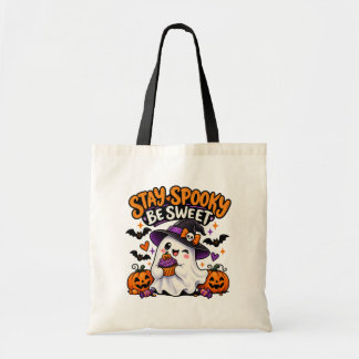 Stay Spooky Be Sweet Cute Ghost Halloween Tote Bag