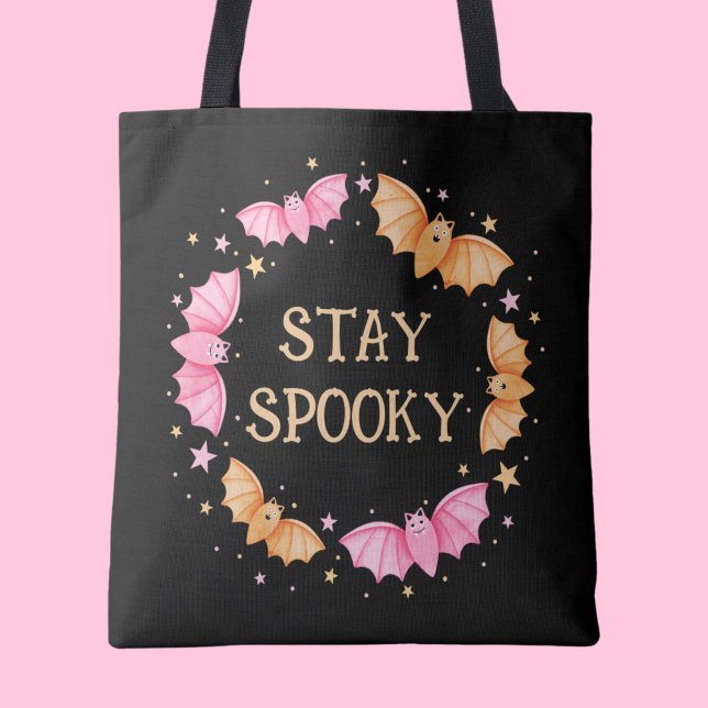 Stay Spooky Cute Bats Pastel Halloween Tote Bag (Stay Spooky Cute Bats Pastel Halloween Tote Bag)