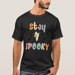 Stay Spooky Dabbing Halloween Ghost on Spider Net T-Shirt
