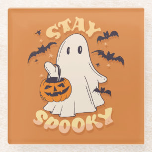Stay Spooky Ghost Glass Coaster