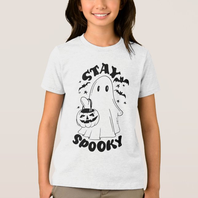 Stay Spooky Ghost Tri-Blend Shirt (Front)