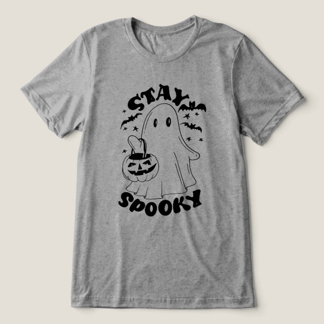 Stay Spooky Ghost Tri-Blend Shirt (Design Front)