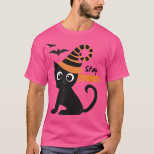 Stay Spooky, Halloween, Black Cat, Witches Hat, Ba T-Shirt
