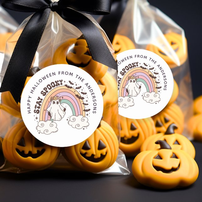 Stay Spooky Halloween Groovy Treat Bag Sticker (Creator Uploaded)