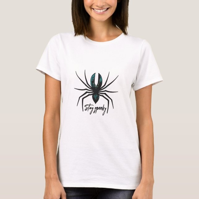 Stay Spooky Halloween Spider T-Shirt (Front)