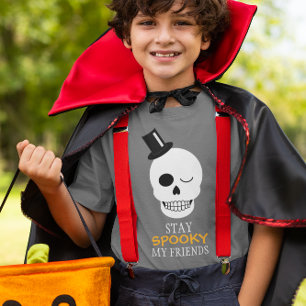 Stay Spooky My Friends Gentleman Skull Kids T-Shirt