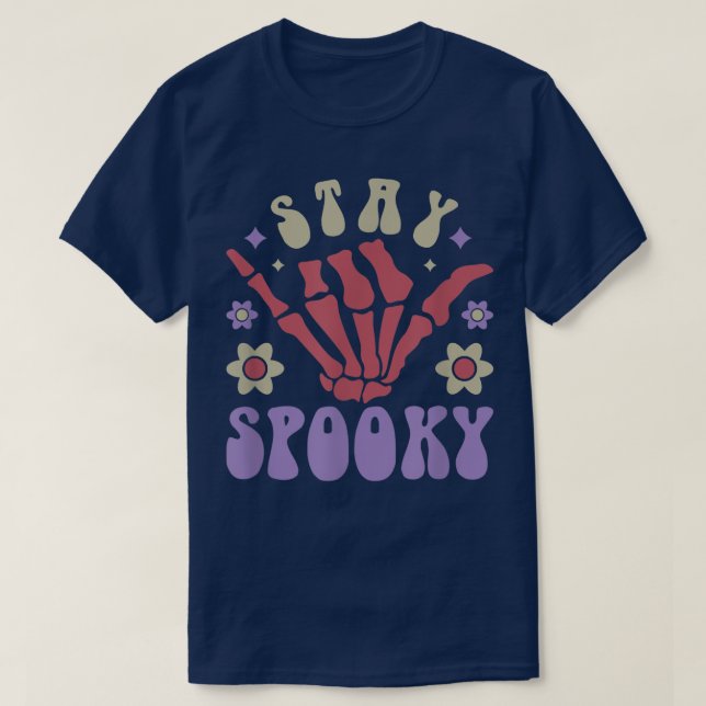 Stay Spooky Retro Groovy Halloween Outfit Costume  T-Shirt (Design Front)