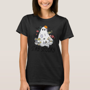 Stay Spooky Retro Spooky Floral Ghost Hippie Hallo T-Shirt