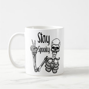 Stay Spooky Skeleton Peace Sign Hand Men Women  Coffee Mug