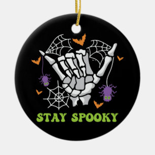 Stay Spooky with Hand Bones and Spider Webs Ceramic Tree Decoration