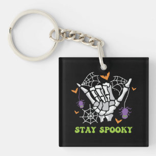 Stay Spooky with Hand Bones and Spider Webs Key Ring