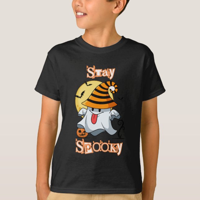 STAY SPOOKY: Yellow and Red Madness Halloween T-Shirt (Front)