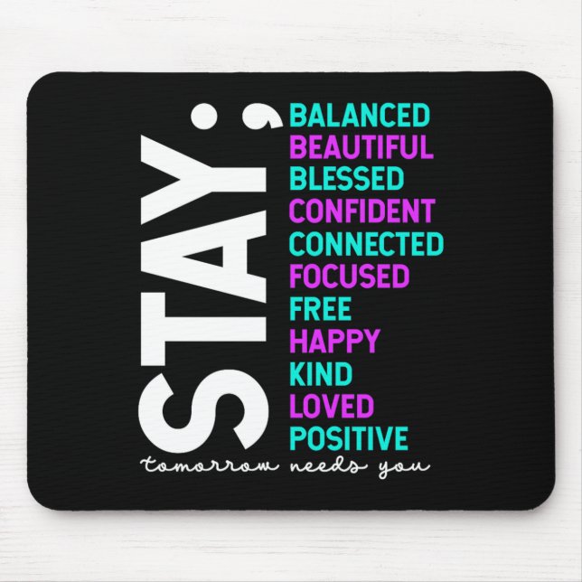 Stay Stay Strong Prevention Awareness Week Graphic Mouse Pad (Front)
